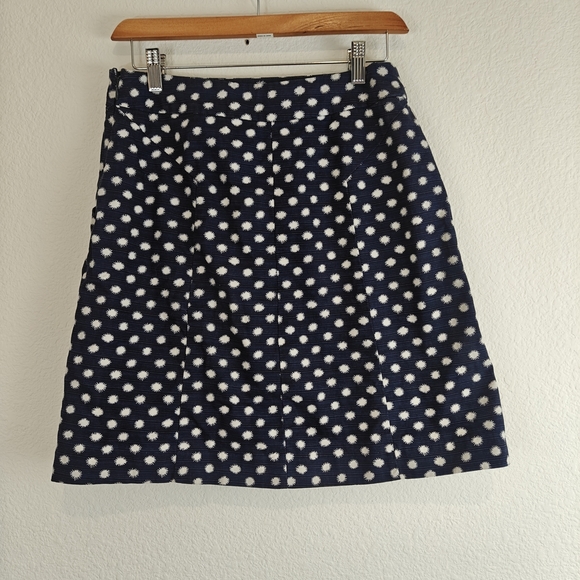 Boden A-Line Skirt Starburst Star Print Navy Blue/White Front Box Pleat Size 6R - Picture 9 of 14